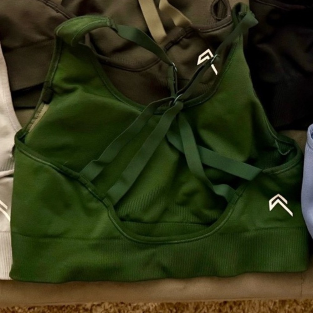 Oner Active green Sports Bra with Strappy Back